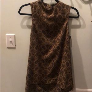 TopShop snake skin high neck top